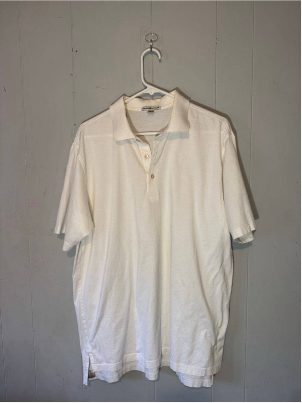Men's Peter Millar Polo Shirt White Size L